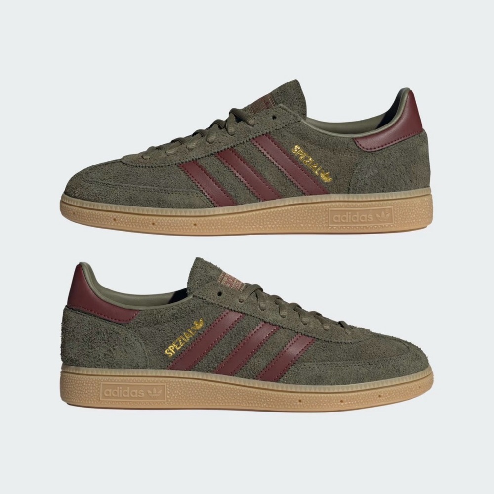 Adidas Spezial Olive and Maroon Suede Shoes - Picture 2 of 8